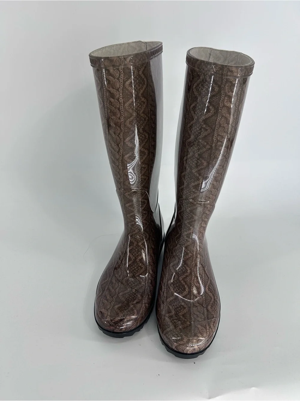 UGG Women's Cable Knit Tall Rain Boots Size 6